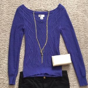 NWOT Purple Sweater with Front Detailing